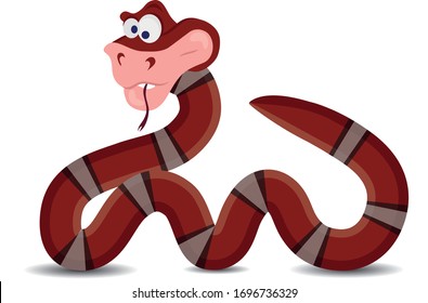 Crazy looking cartoon red snake