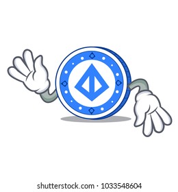 Crazy loopring coin mascot cartoon