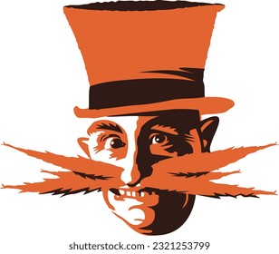 Crazy Mad Hatter frazzled man in top hat