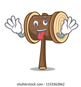 Crazy mallet mascot cartoon style