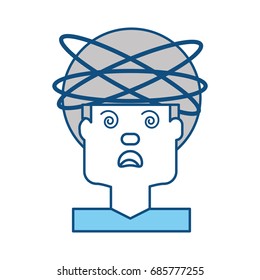 Crazy man cartoon