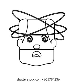 Crazy man cartoon