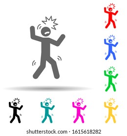 Crazy, man multi color style icon. Simple glyph, flat vector of negative character icons for ui and ux, website or mobile application