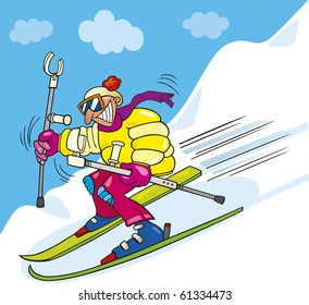 crazy man on ski