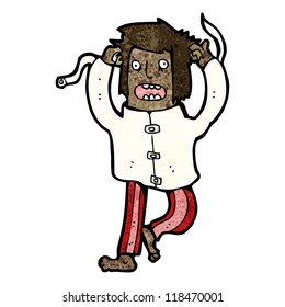crazy man in straight jacket