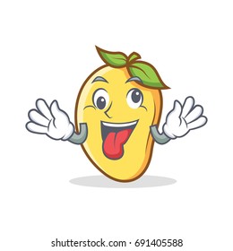 Crazy mango character cartoon mascot vector illustration