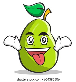 Crazy mango fruit character cartoon vector illustration