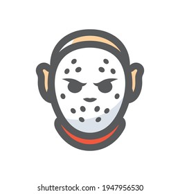 Crazy maniac. Halloween Mask. Vector Cartoon illustration.