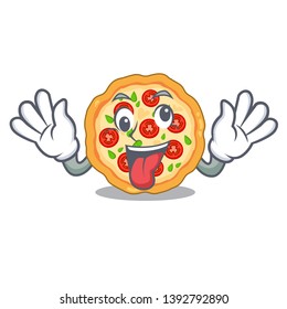 Crazy margherita pizza in the mascot shape