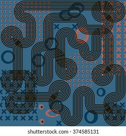 Crazy maze like  line art track vector background/ Maze vector background