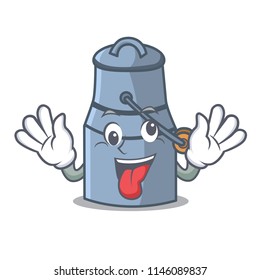 Crazy milk can mascot cartoon