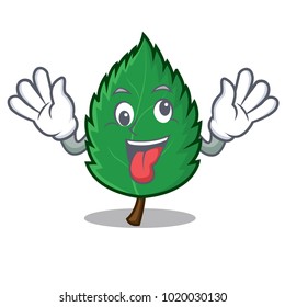 Crazy mint leaves mascot cartoon
