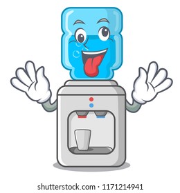 Crazy modern water cooler isolated on mascot