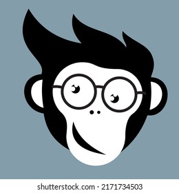 Ilustración vectorial de chimpancé de mono loco
