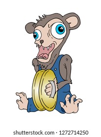 crazy monkey with cymbals