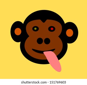 Crazy Monkey Sticking Tongue Out