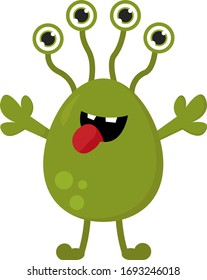 Crazy monster, illustration, vector on white background