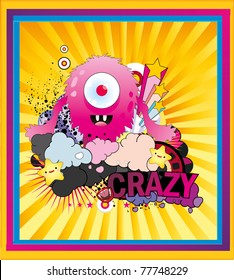 crazy monster vector illustration