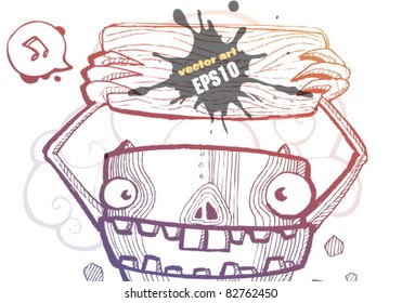 crazy monster. vector illustration
