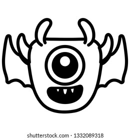 crazy monster with wings comic character