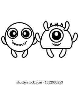 crazy monsters couple comic characters
