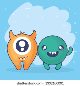 crazy monsters couple comic characters
