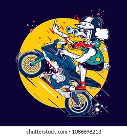 Loco pato de motocicleta