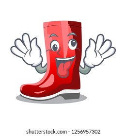 Crazy muddy farmer boots shape the cartoon