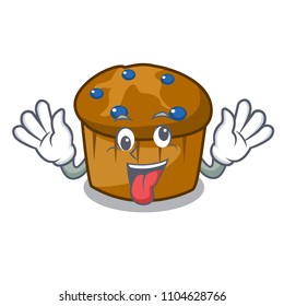 Crazy mufin blueberry mascot cartoon