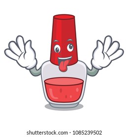 Crazy nail polish mascot cartoon