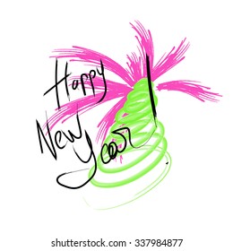 crazy new year party vector card firework