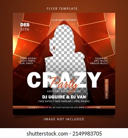 Crazy night party flyer template
