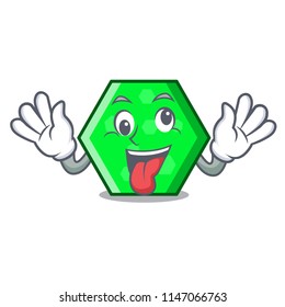 Crazy octagon mascot cartoon style
