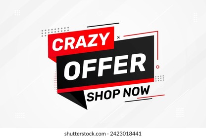 Crazy Offer Sale Background. Sale banner design template. Vector illustration. Market promotion banner and crazy discount announcement background vector illustration.