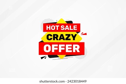 Crazy Offer Sale Background. Sale banner design template. Vector illustration. Market promotion banner and crazy discount announcement background vector illustration.