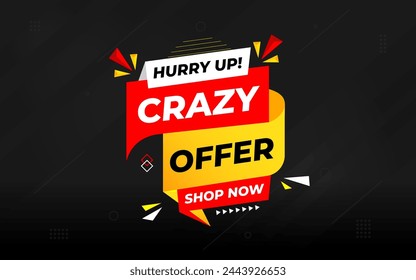 Crazy Offer Sale Background. Sale banner design template. Vector illustration. Market promotion banner and crazy discount announcement background vector illustration