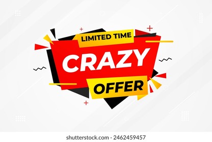 Crazy Offer Sale Background. Sale banner design template. Vector illustration. Market promotion banner and crazy discount announcement background vector illustration.