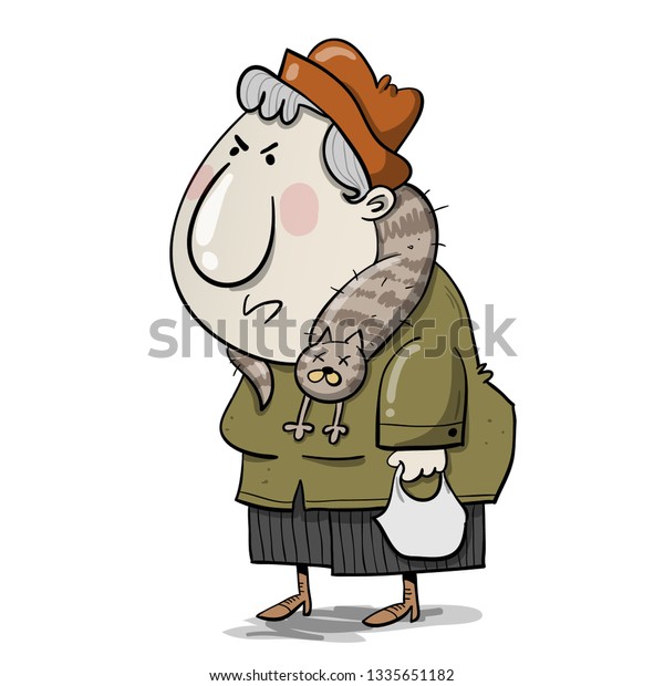 Crazy Old Cat Lady Stock Vector (Royalty Free) 1335651182 | Shutterstock