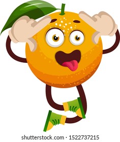 Crazy orange, illustration, vector on white background.