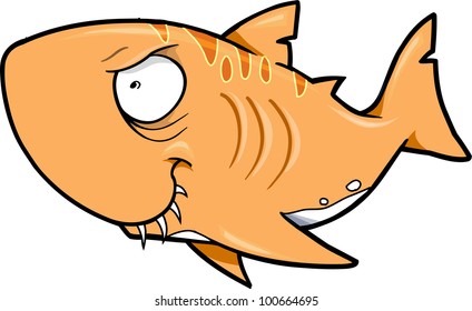 Crazy Orange Shark Vektorgrafik