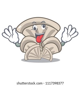 Crazy oyster mushroom mascot cartoon