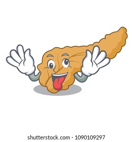Crazy pancreas mascot cartoon style