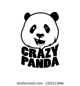 Crazy panda logo design concept