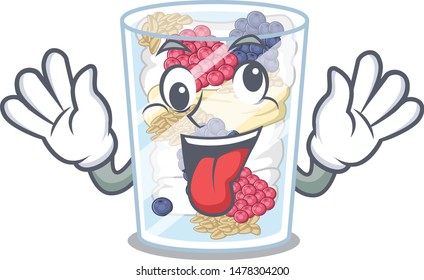 Crazy parfait isolated with in the cartoon