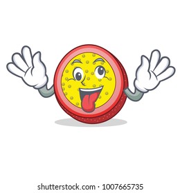 Crazy passion fruit mascot cartoon