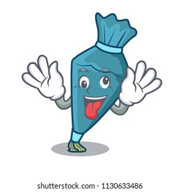 Crazy pastrybag mascot cartoon style vector illustration
