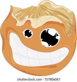 Crazy peeled cartoon orange vector