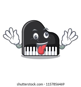 Crazy piano mascot cartoon style