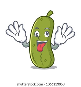 Crazy pickle mascot cartoon style