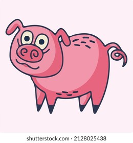  crazy pig cartoon vector art